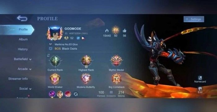 Mobile Legends Tier Mythic Account
